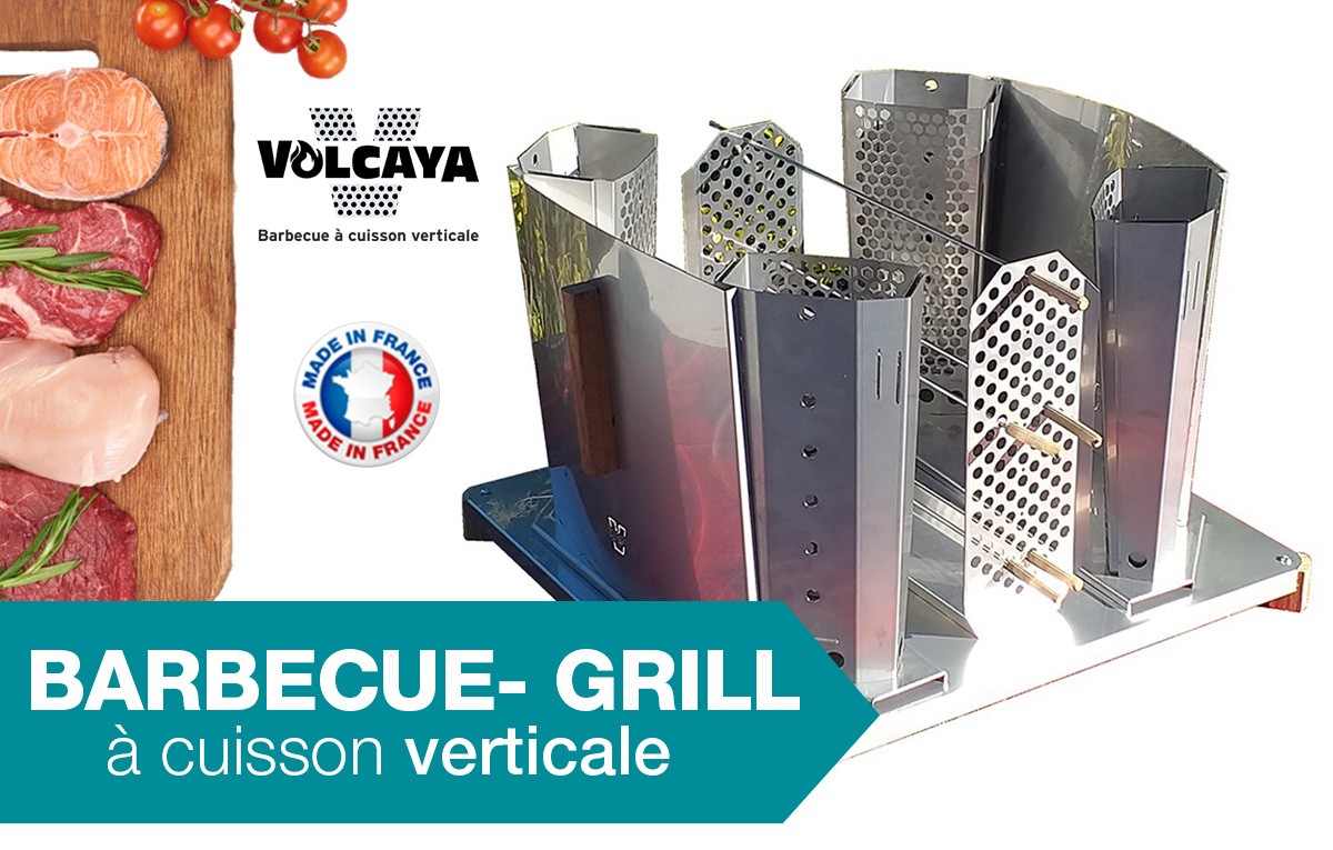 Le concept de cuisson verticale Volcaya est unique vous permettra de retrouver le goût des aliments et le plaisir de cuisiner en extérieur, tout en respectant la santé de vos convives. 